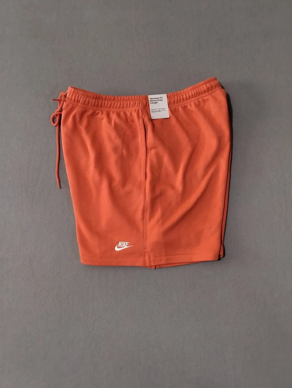 Nike Club French Terry Flow Cloth Shorts Orange Swoosh Logo Men's XLarge NWT